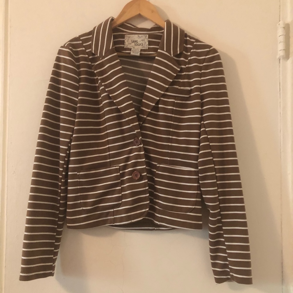 Cotton striped blazer